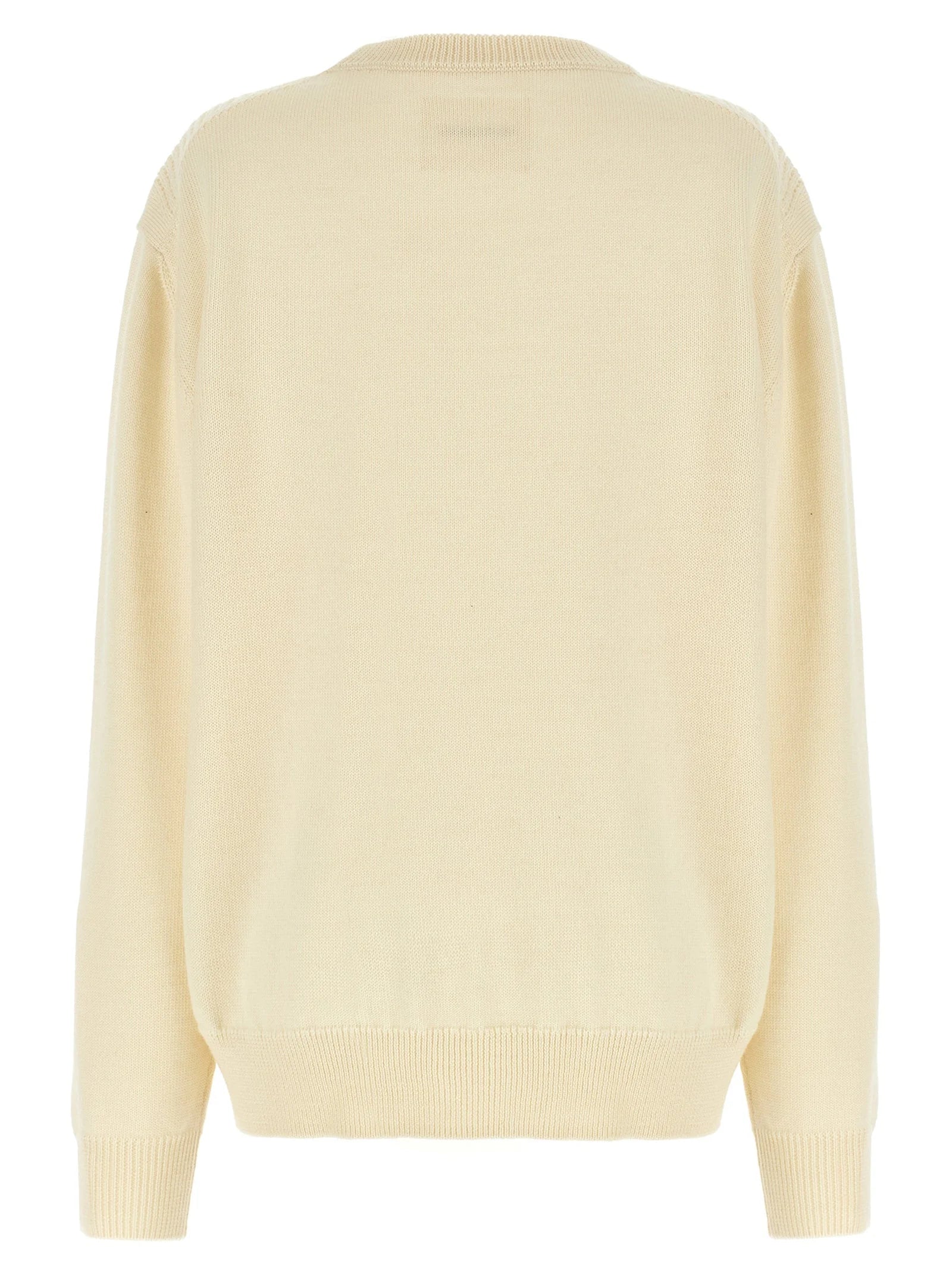 Jil Sander White Wool Cardigan