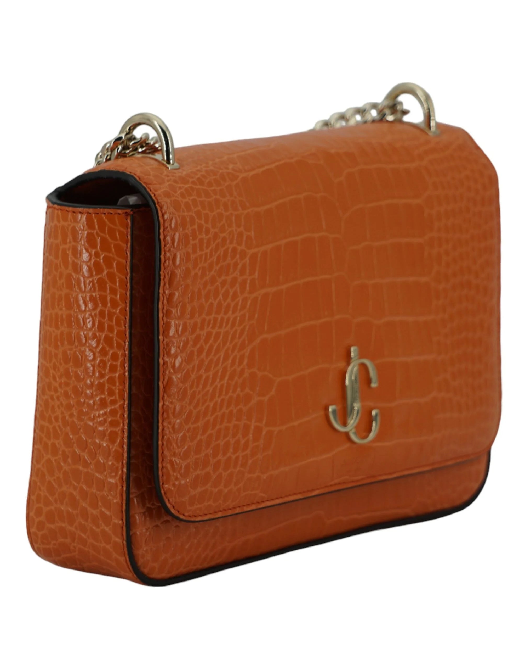 Jimmy Choo Amber Orange Leather Shoulder Bag - Shoulder Bags