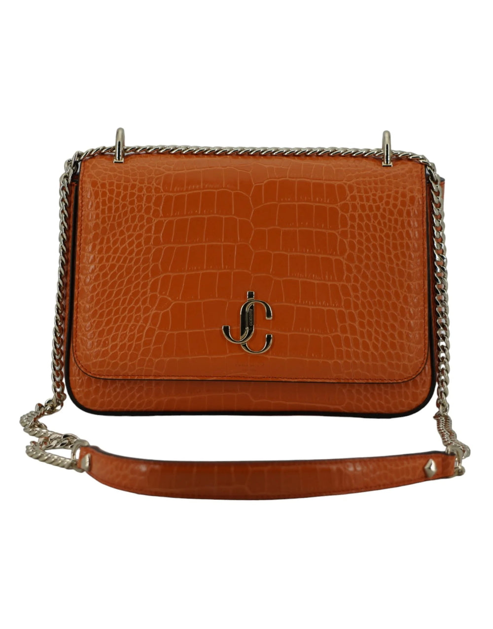 Jimmy Choo Amber Orange Leather Shoulder Bag - Shoulder Bags