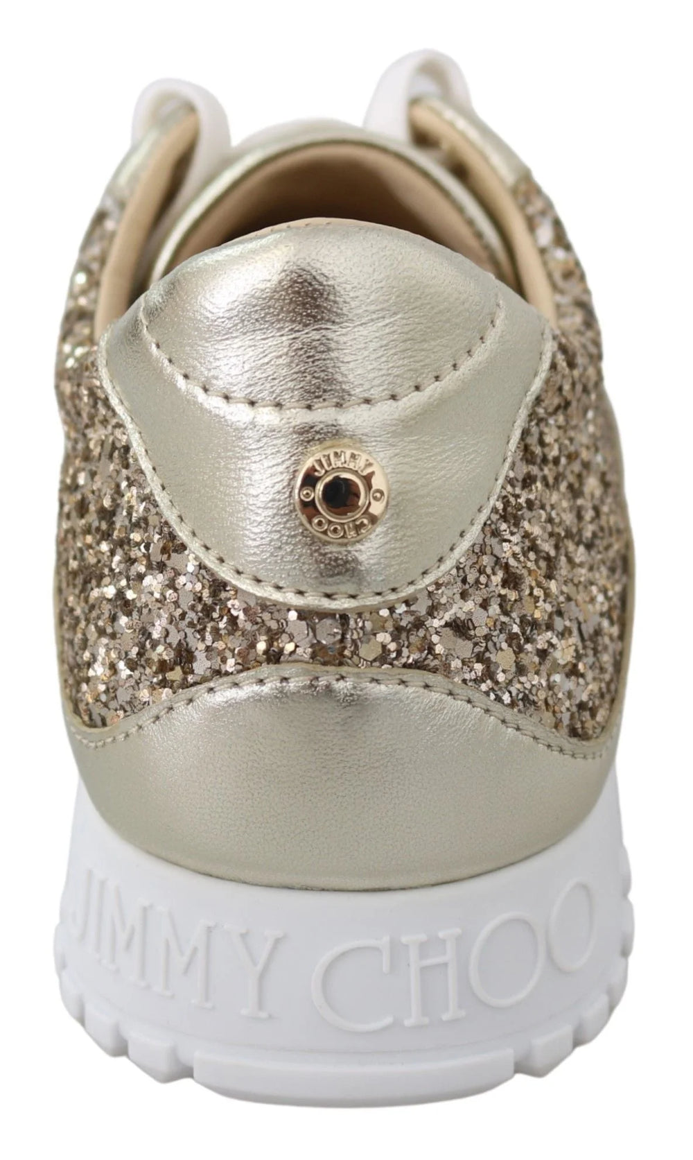 Jimmy Choo Antique Gold Glitter Leather Sneakers - Sneakers