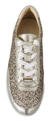Jimmy Choo Antique Gold Glitter Leather Sneakers - Sneakers