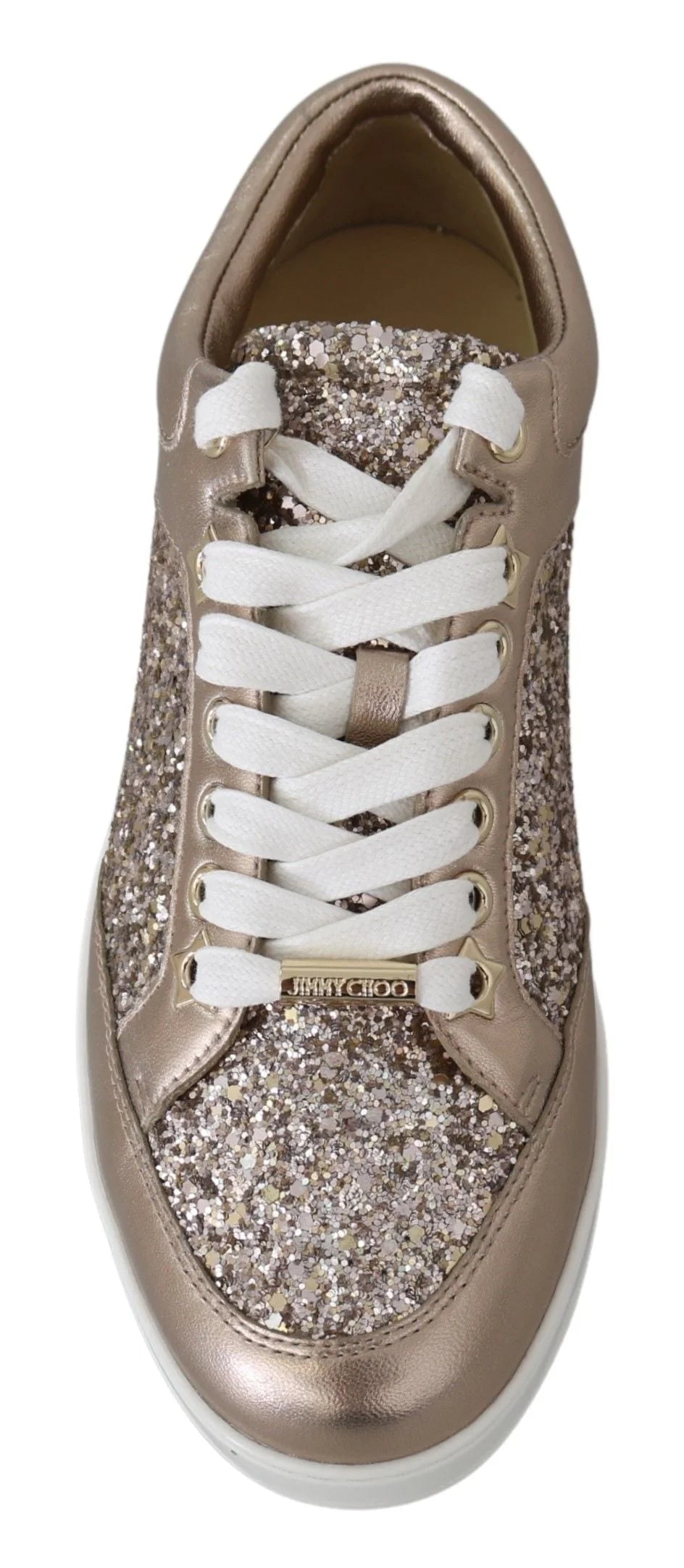 Jimmy Choo Ballet Pink Glitter Leather Sneakers - EU34.5/US4.5 - Sneakers