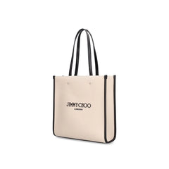Jimmy Choo Beige Canvas Tote Bag