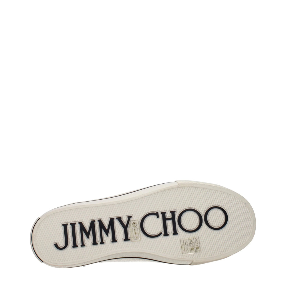 Jimmy Choo Ténis de Cano Baixo em Tecido Bege