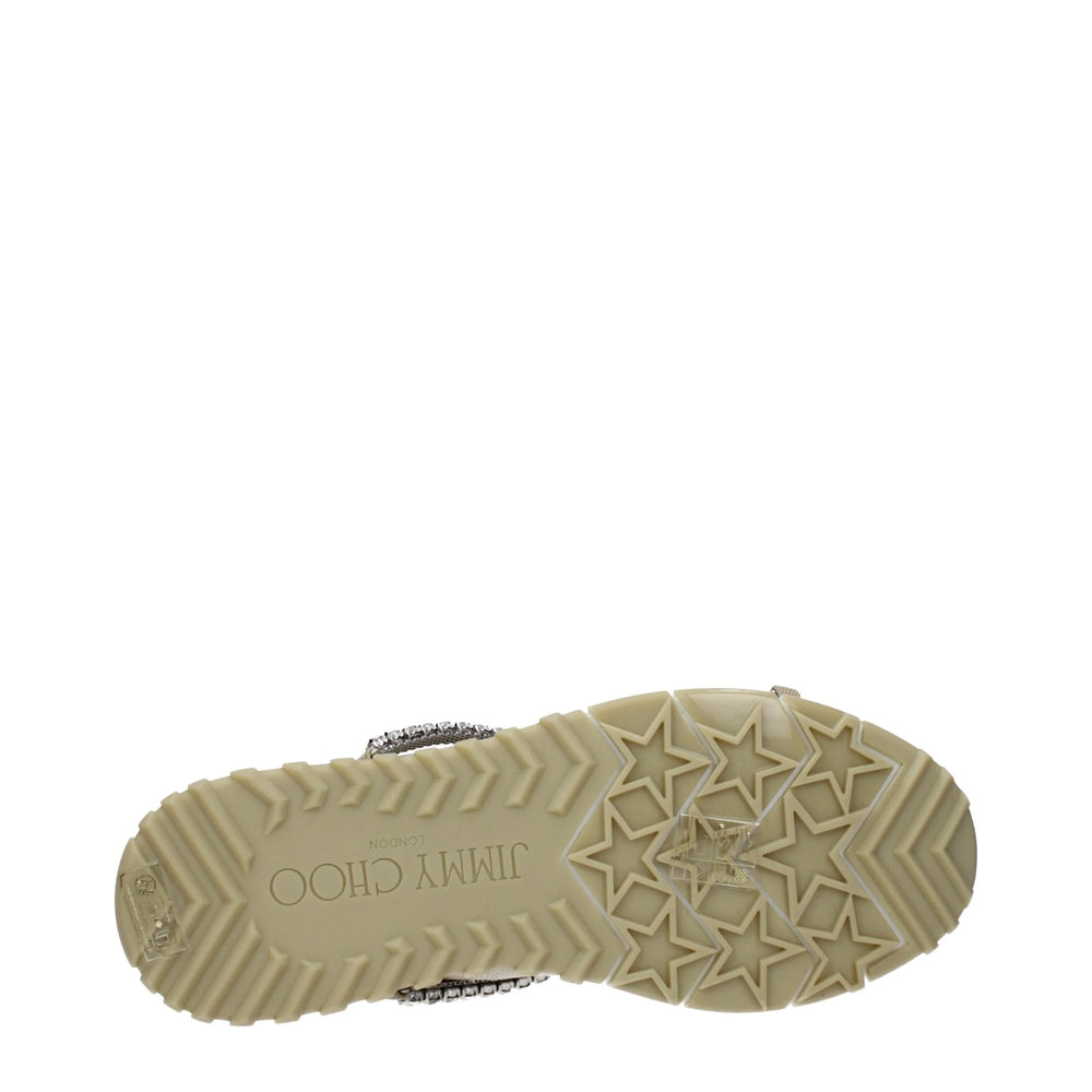 Jimmy Choo Beige Fabric Slip-On Loafers