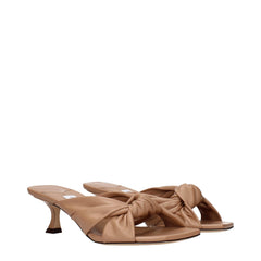 Jimmy Choo Beige Leather Flat Sandals - EU36/US6