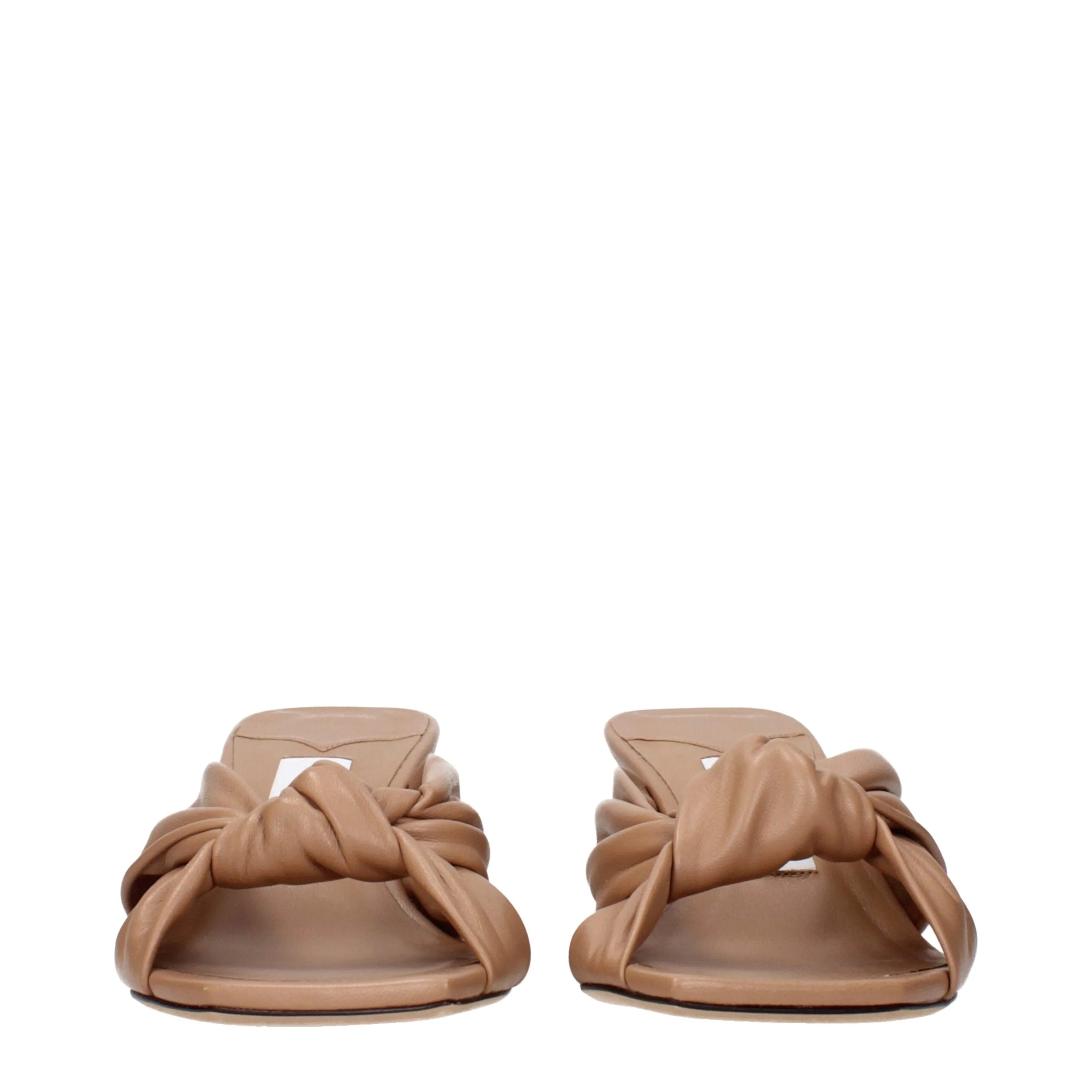 Jimmy Choo Beige Leather Flat Sandals - EU36/US6