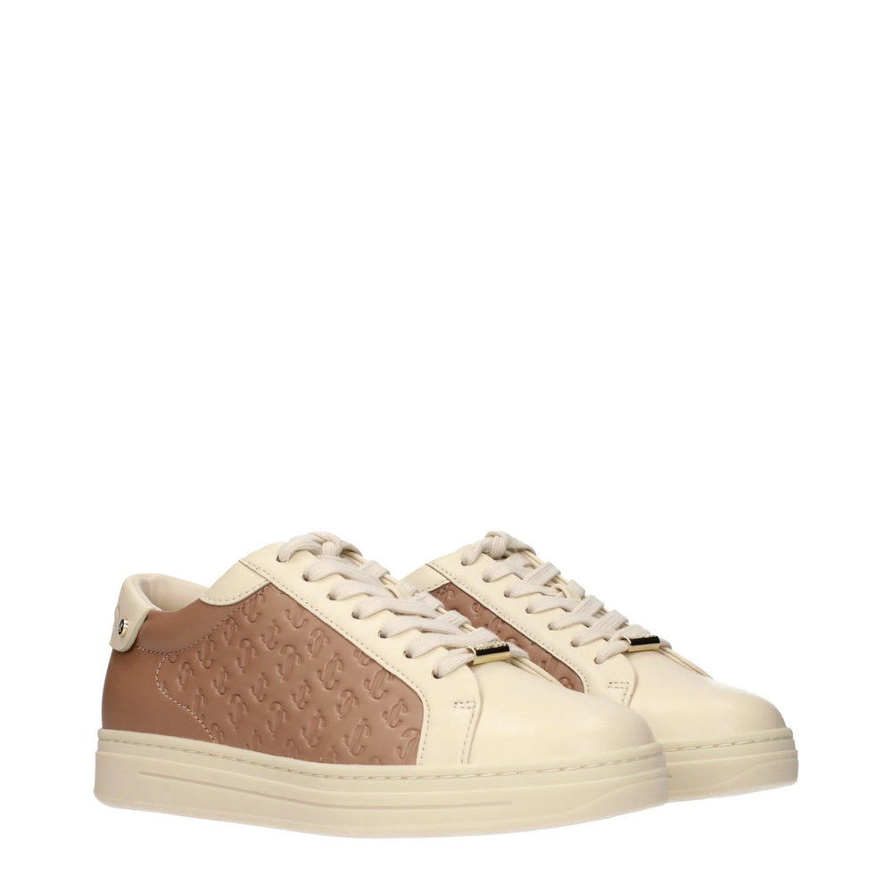 Jimmy Choo Beige Leather Low Top Sneakers