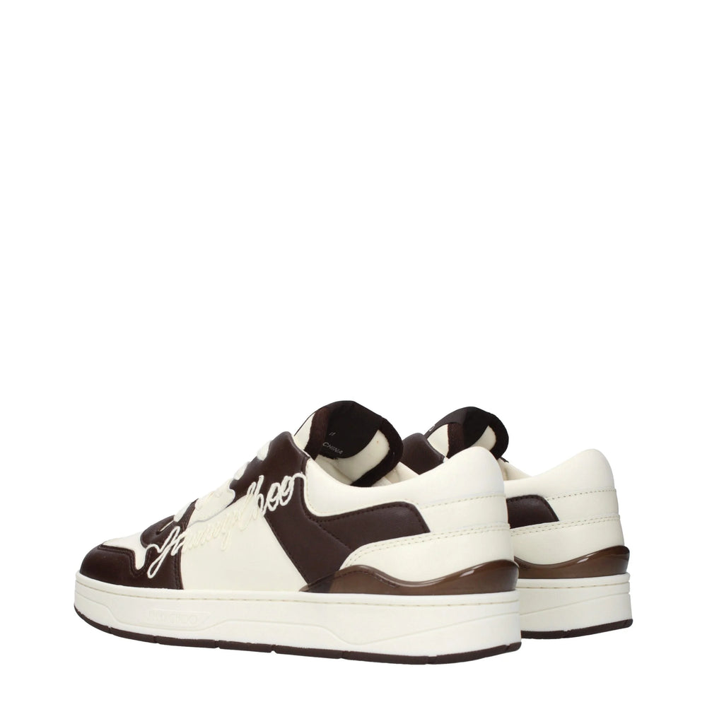 Jimmy Choo Beige Leather Low Top Sneakers