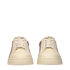 Jimmy Choo Beige Leather Low Top Sneakers