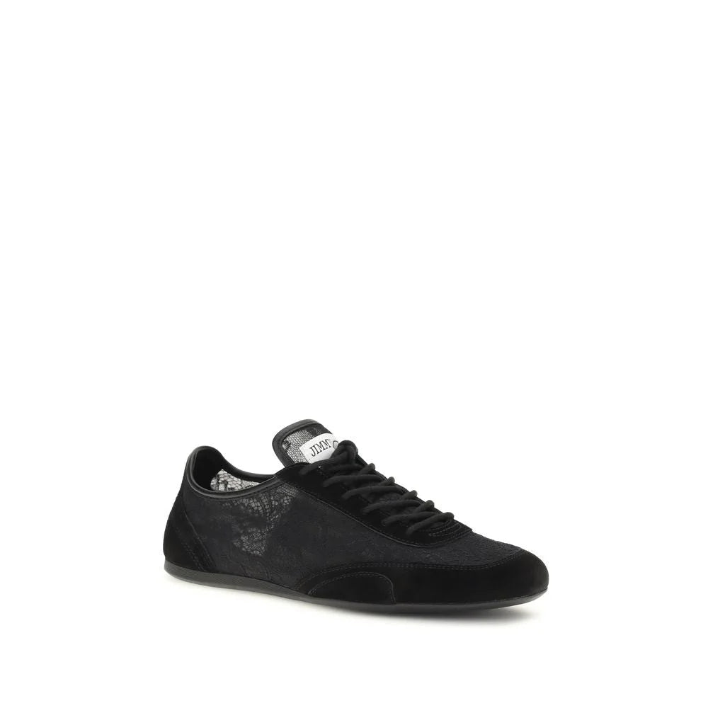 Jimmy Choo Black Calf Leather Bos Taurus Athletic Sneakers