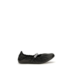 Jimmy Choo Black Calf Leather Bos Taurus Ballet Flats