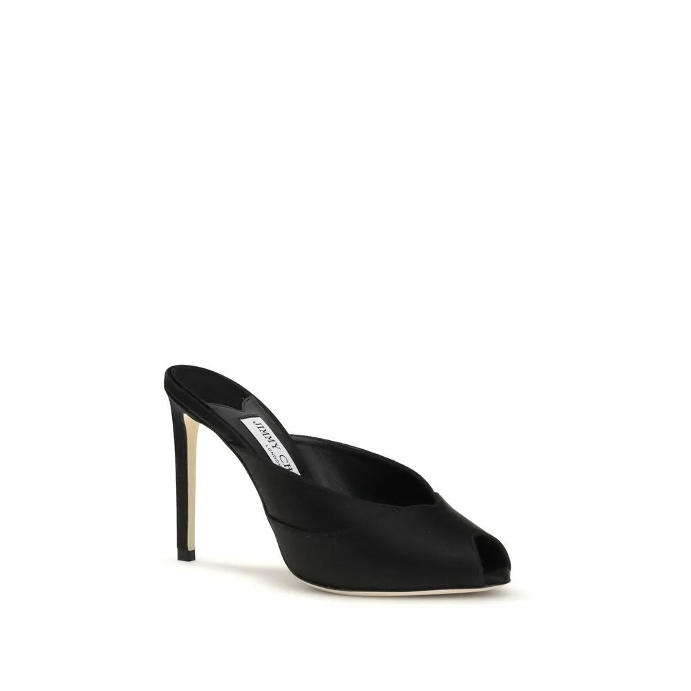 Jimmy Choo Black Calf Leather Bos Taurus Stiletto Heel Sandals - EU40/US10