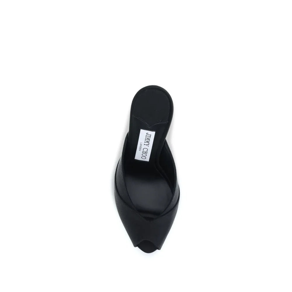 Jimmy Choo Black Calf Leather Bos Taurus Stiletto Heel Sandals