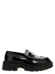 Jimmy Choo Black Calfskin Slip-On Loafers