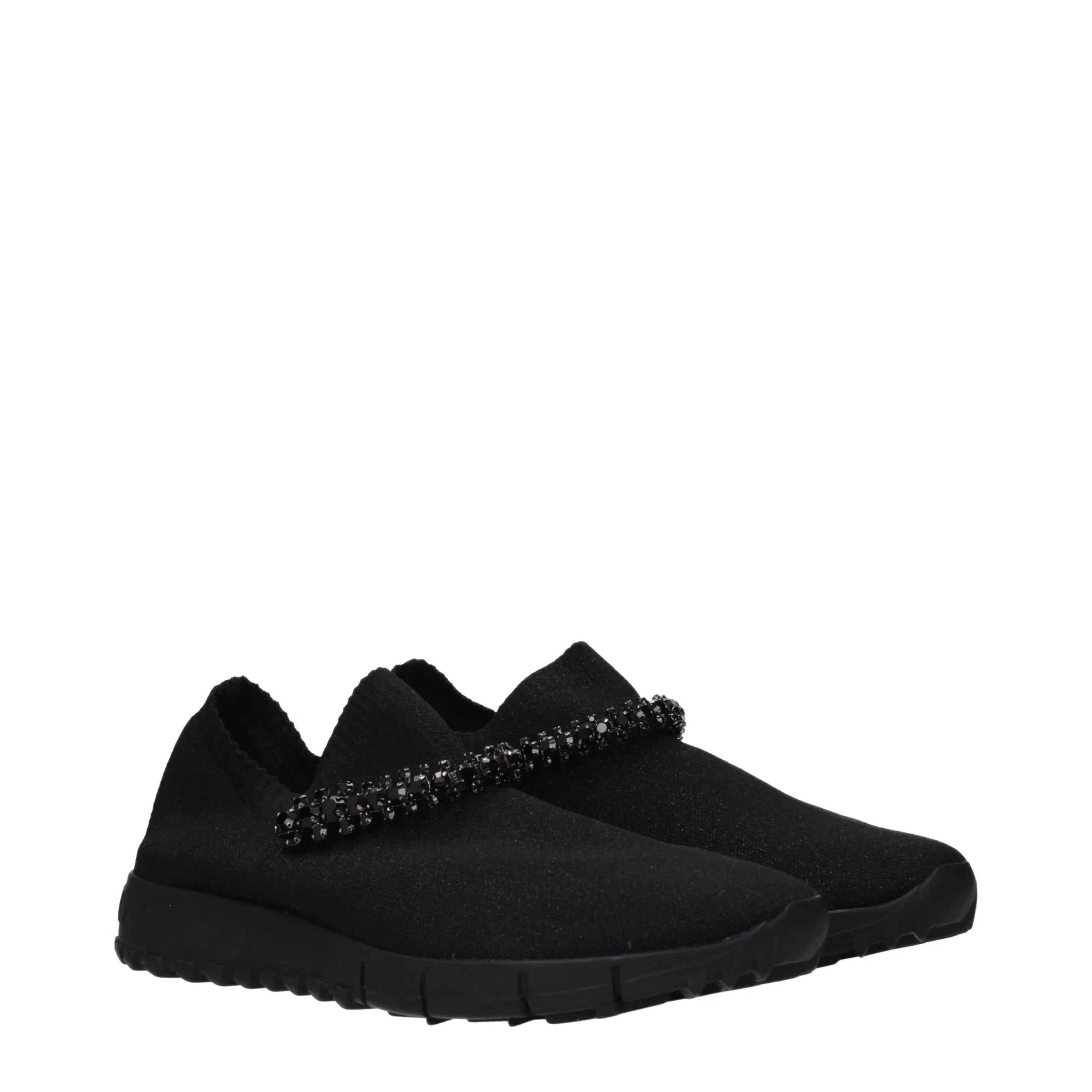 Jimmy Choo Czarne Tkaninowe Mokasyny - EU37/US7