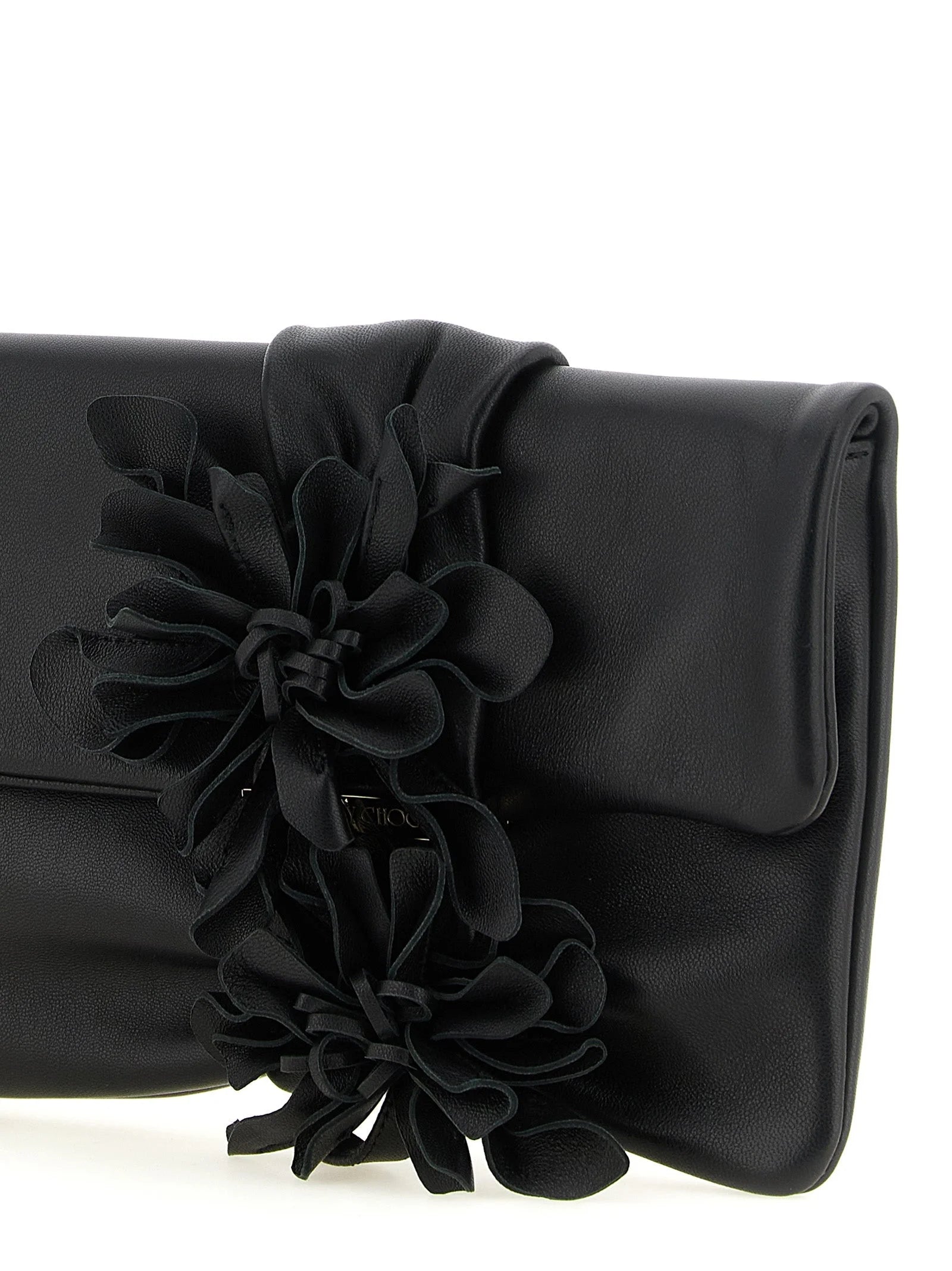 Jimmy Choo Black Lamb Leather Clutch Bag