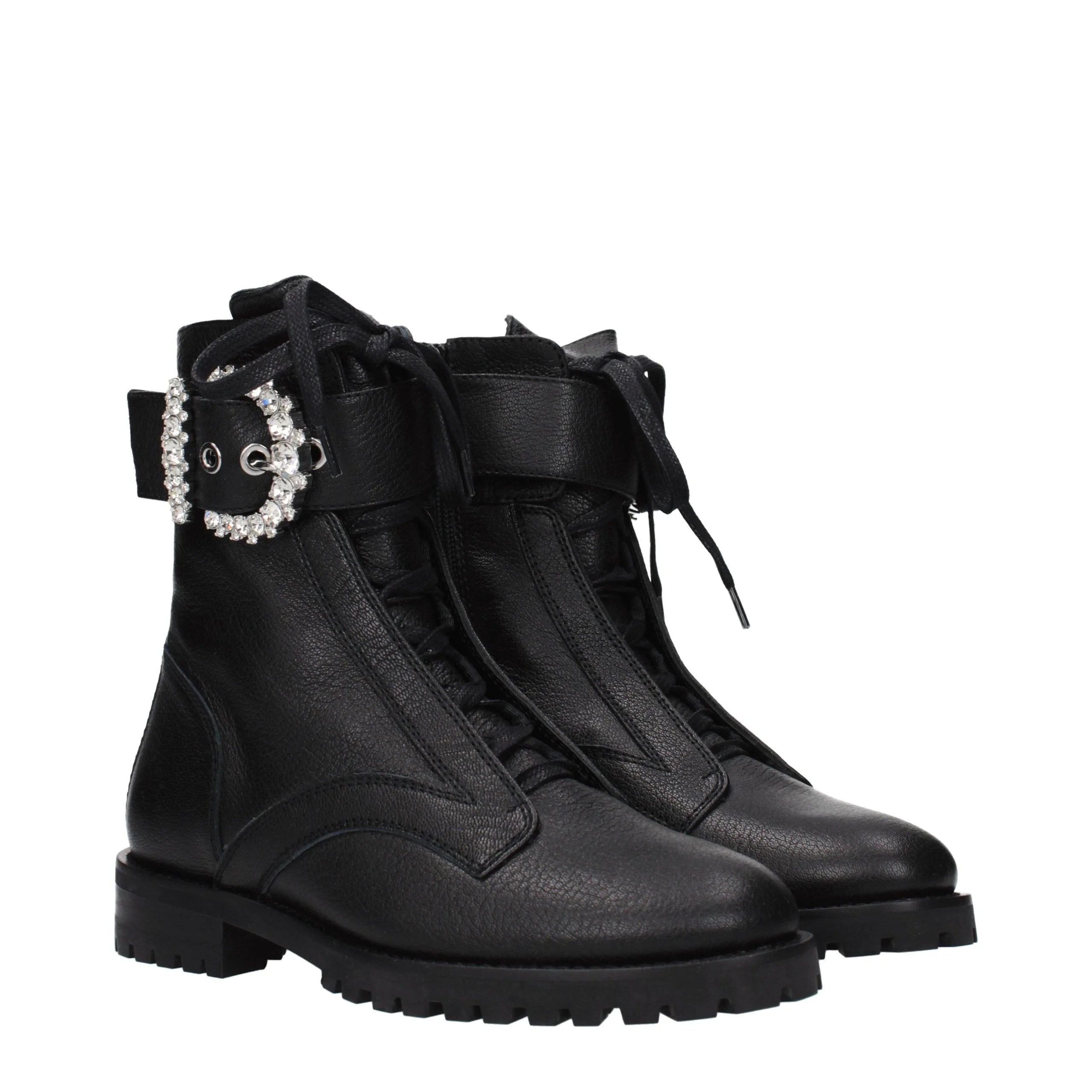 Jimmy Choo Black Leather Ankle Boots