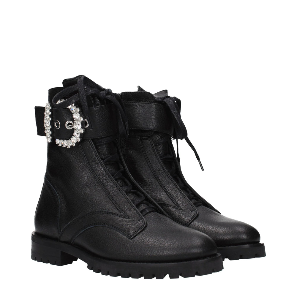 Jimmy Choo Black Leather Ankle Boots