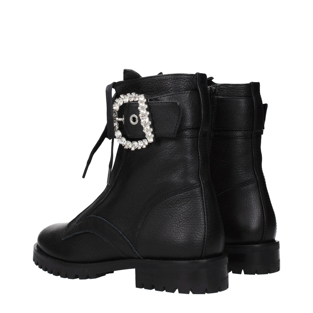 Jimmy Choo Black Leather Ankle Boots