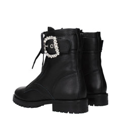 Jimmy Choo Black Leather Ankle Boots