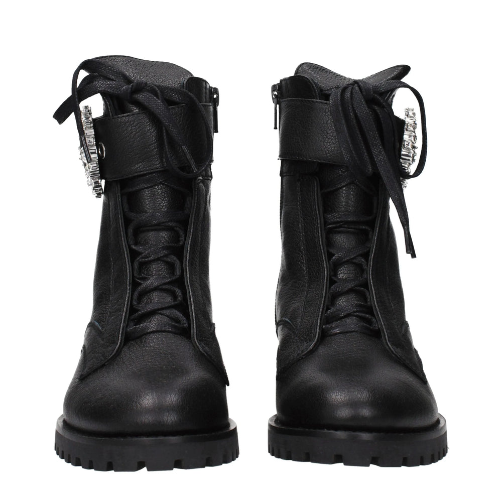 Jimmy Choo Black Leather Ankle Boots