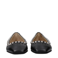 Jimmy Choo Black Leather Ballet Flats