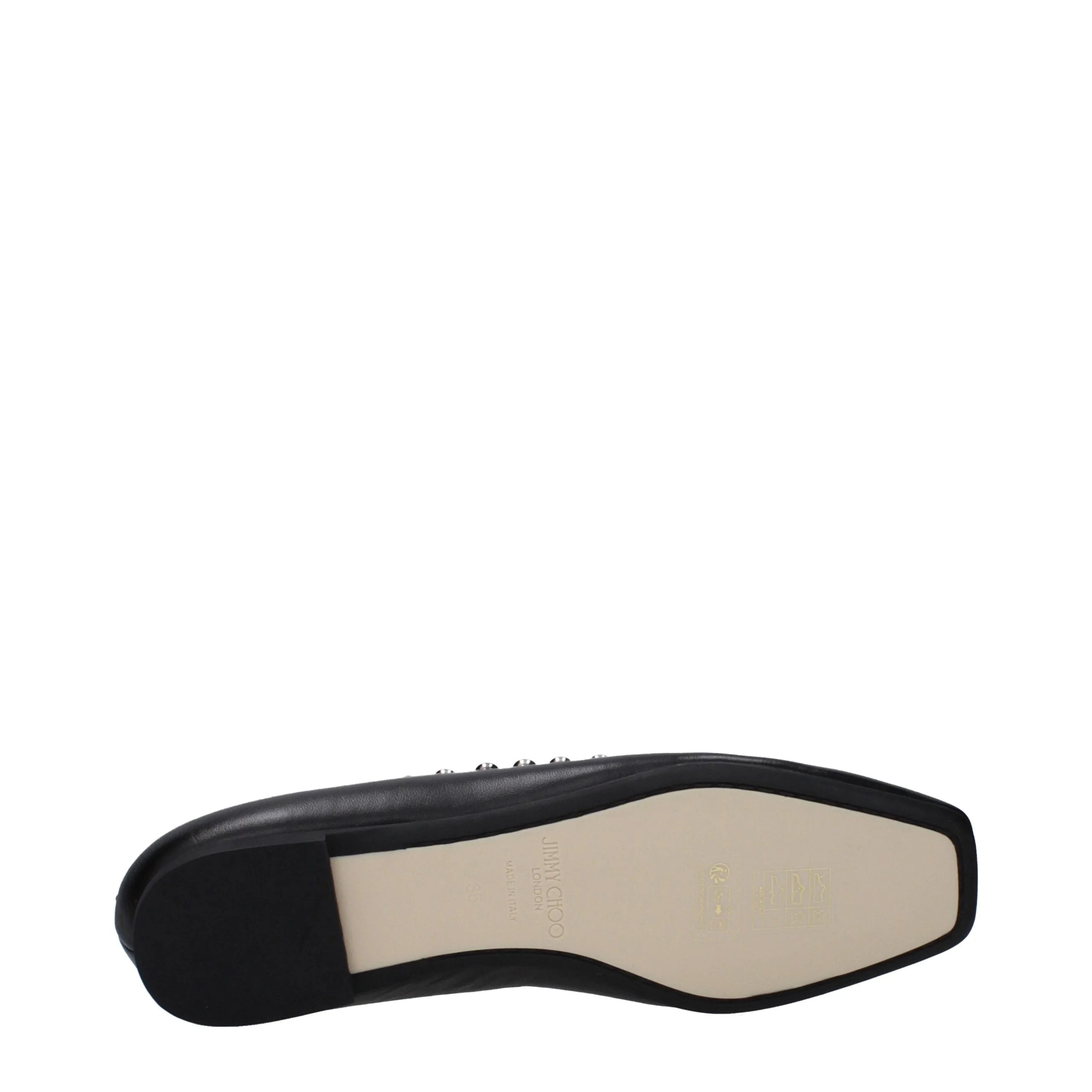 Jimmy Choo Black Leather Ballet Flats