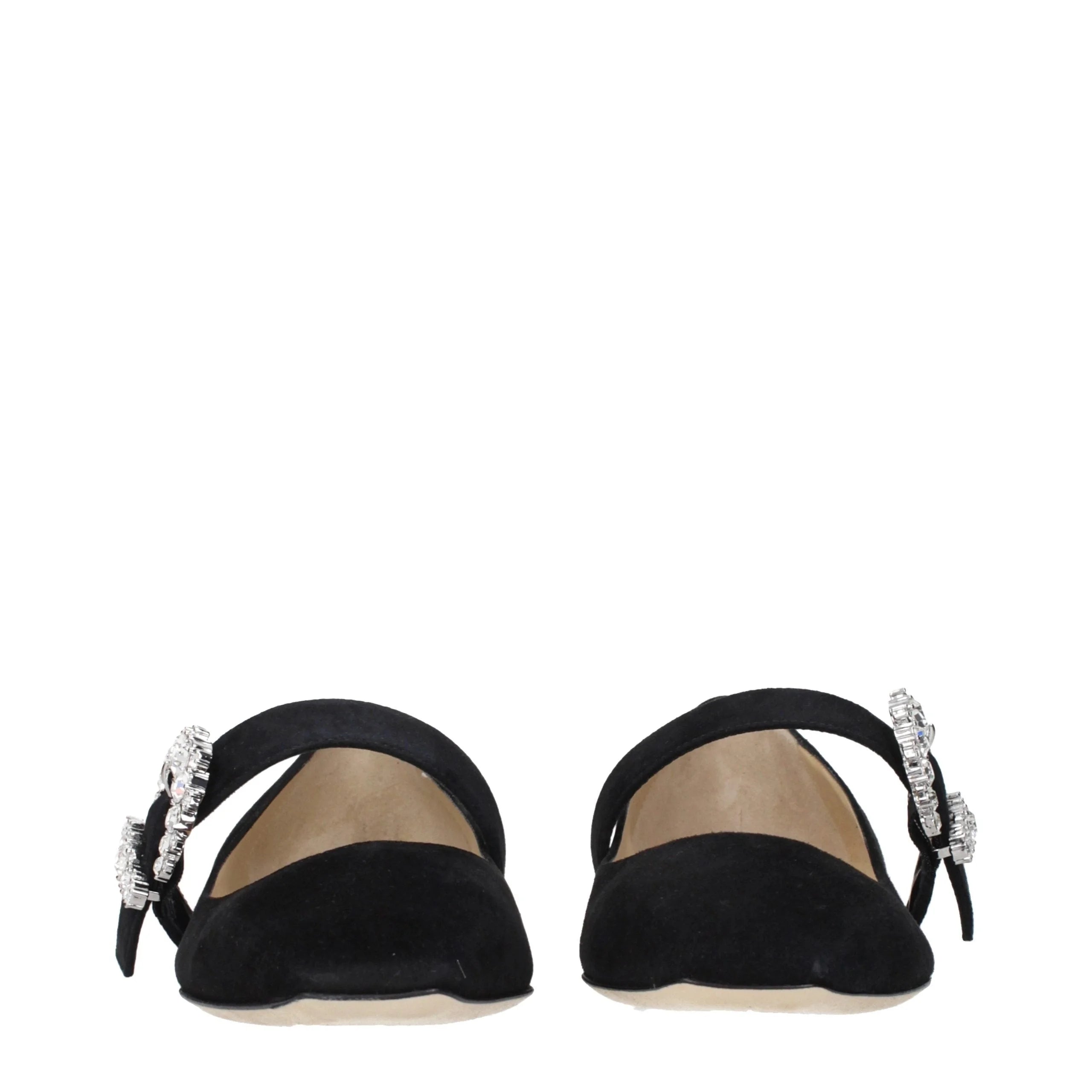 Jimmy Choo Black Leather Ballet Flats
