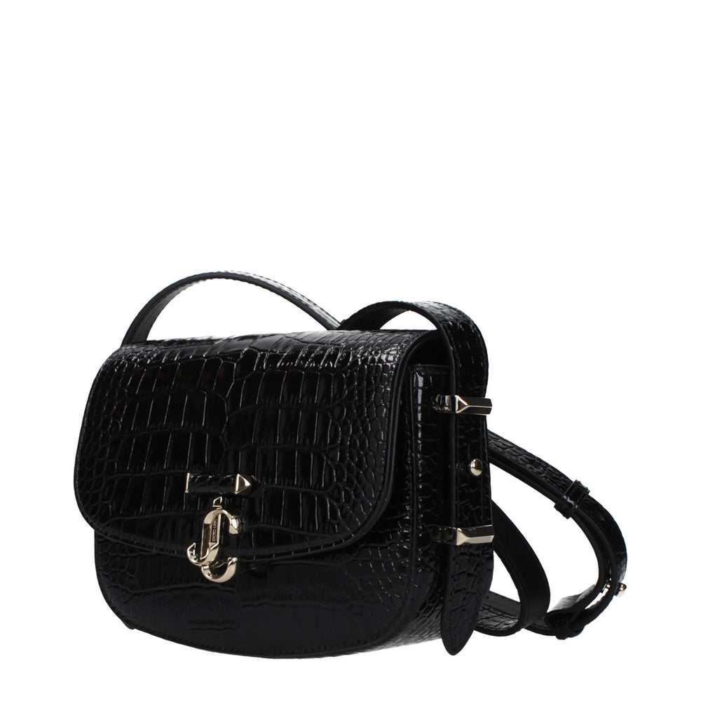 Jimmy Choo Schwarze Leder Umhängetasche
