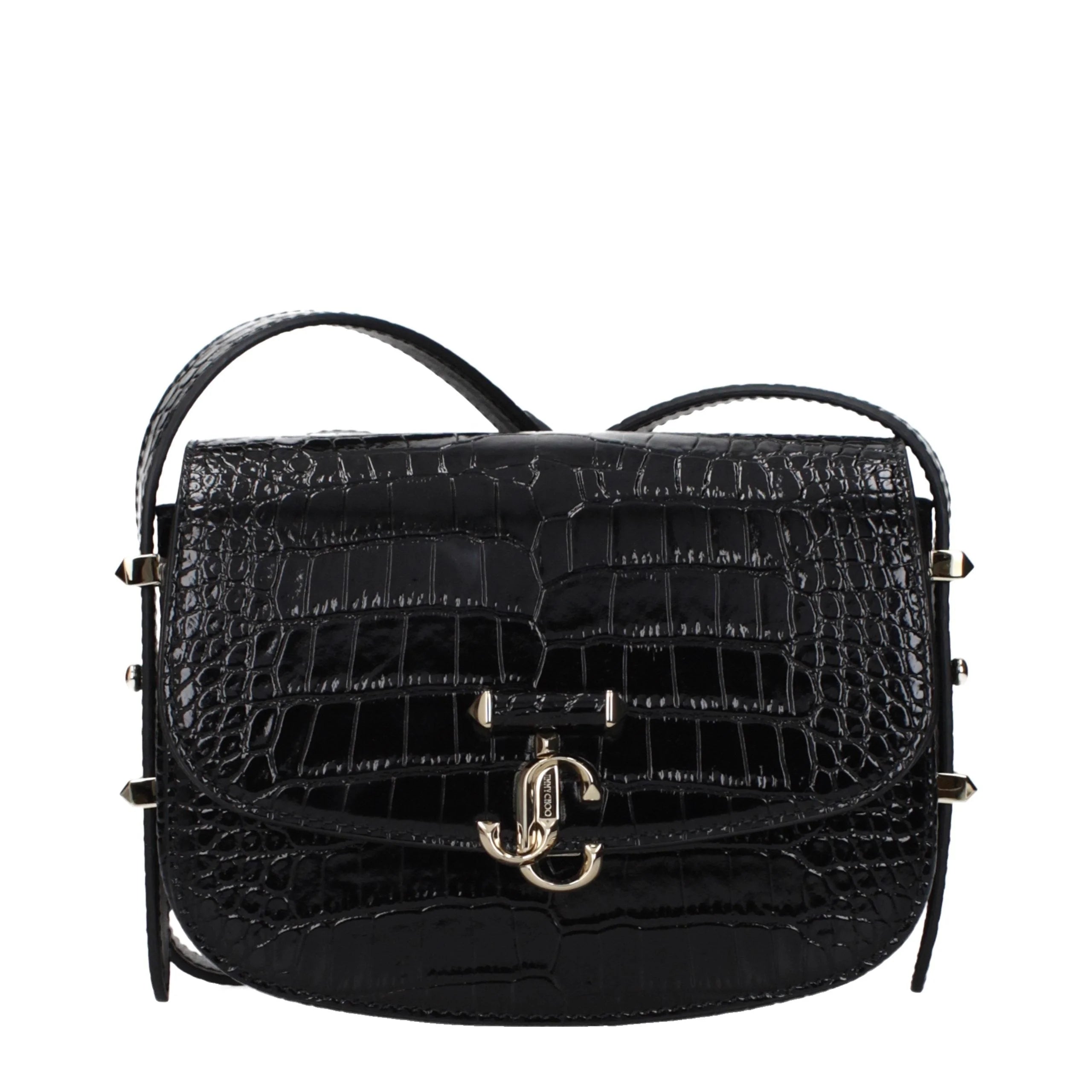 Jimmy Choo Schwarze Leder Umhängetasche