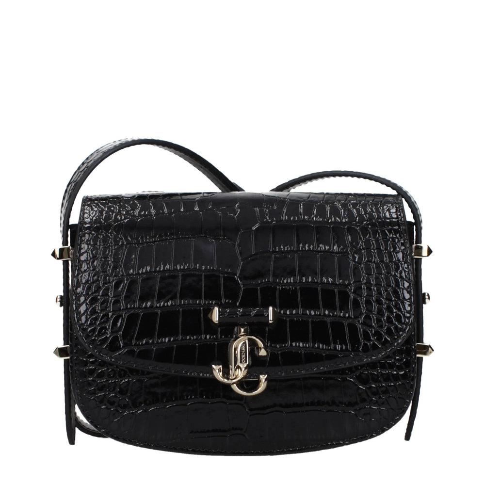 Jimmy Choo Schwarze Leder Umhängetasche