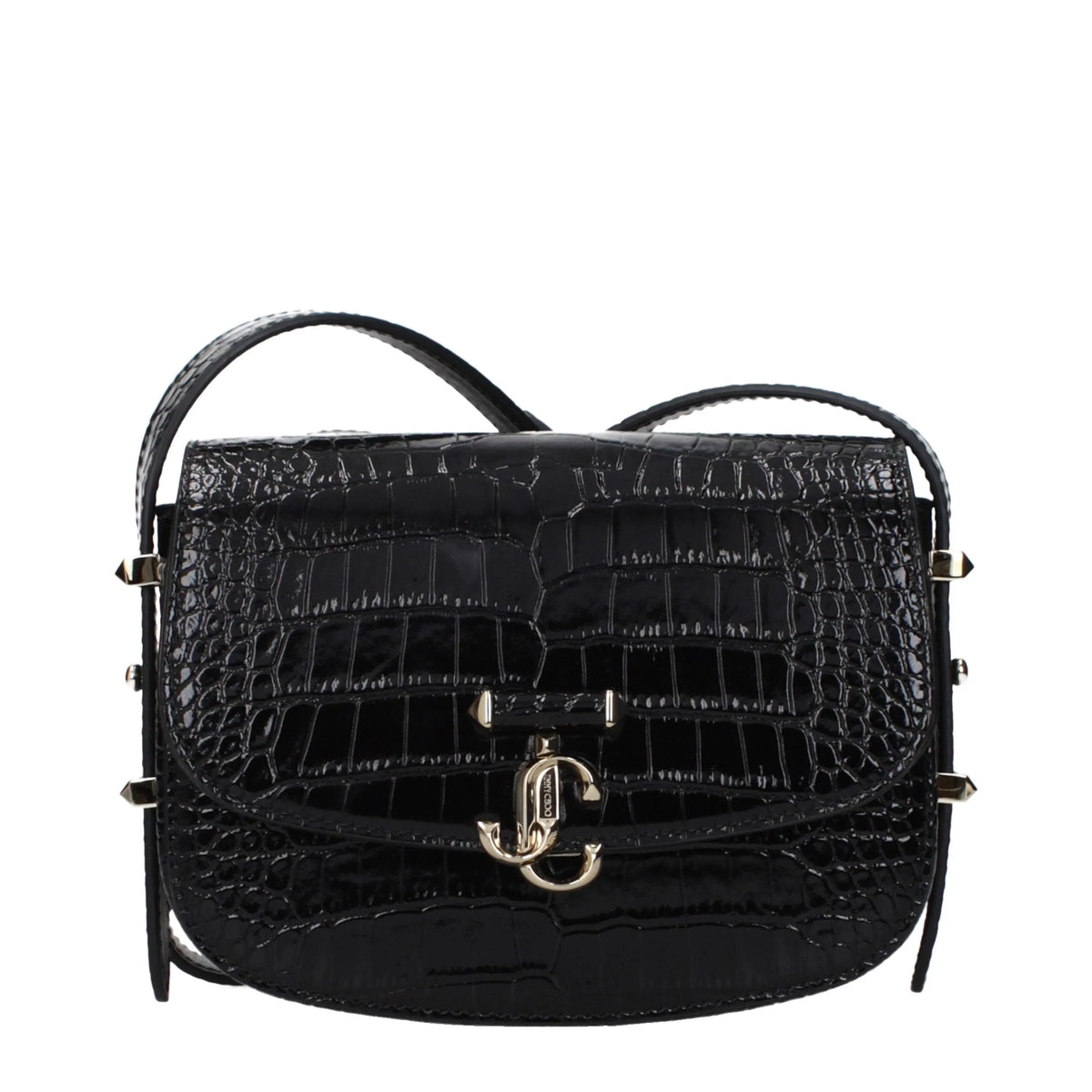 Jimmy Choo Schwarze Leder Umhängetasche