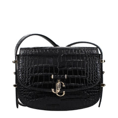 Jimmy Choo Schwarze Leder Umhängetasche
