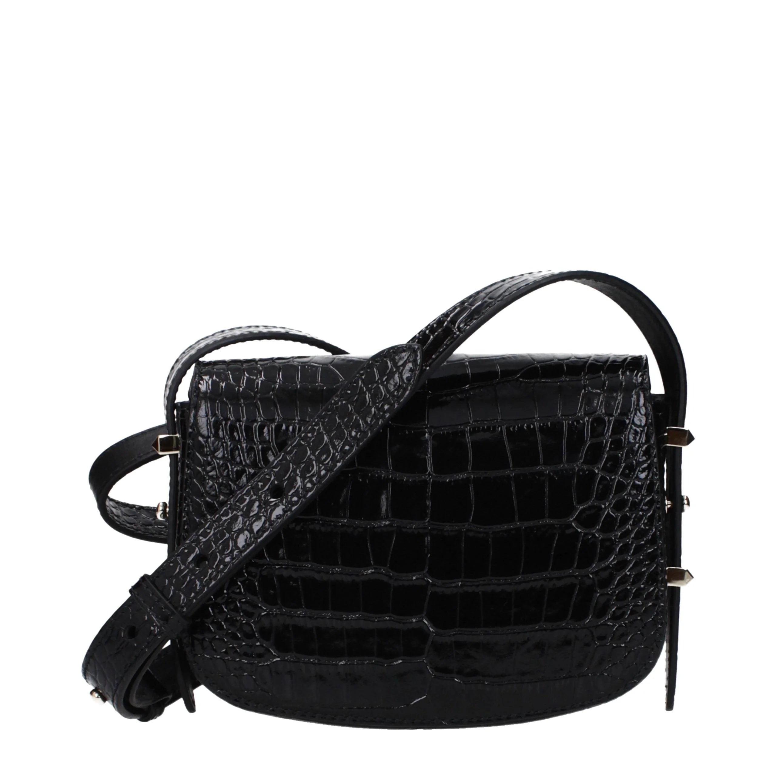 Jimmy Choo Schwarze Leder Umhängetasche