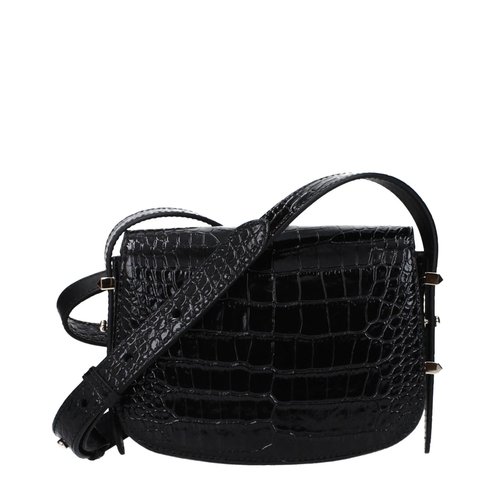 Jimmy Choo Schwarze Leder Umhängetasche