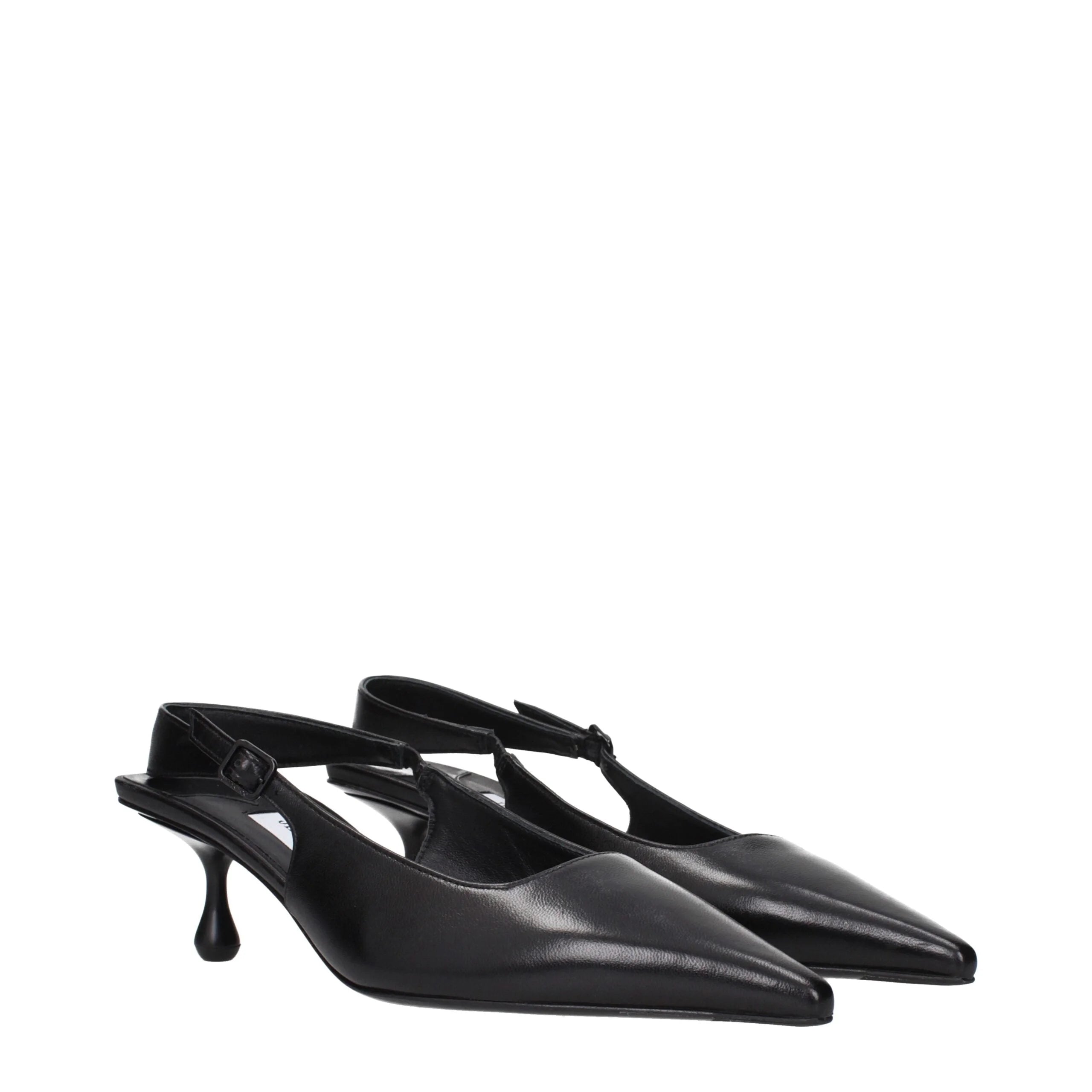 Jimmy Choo Black Leather Flat Sandals