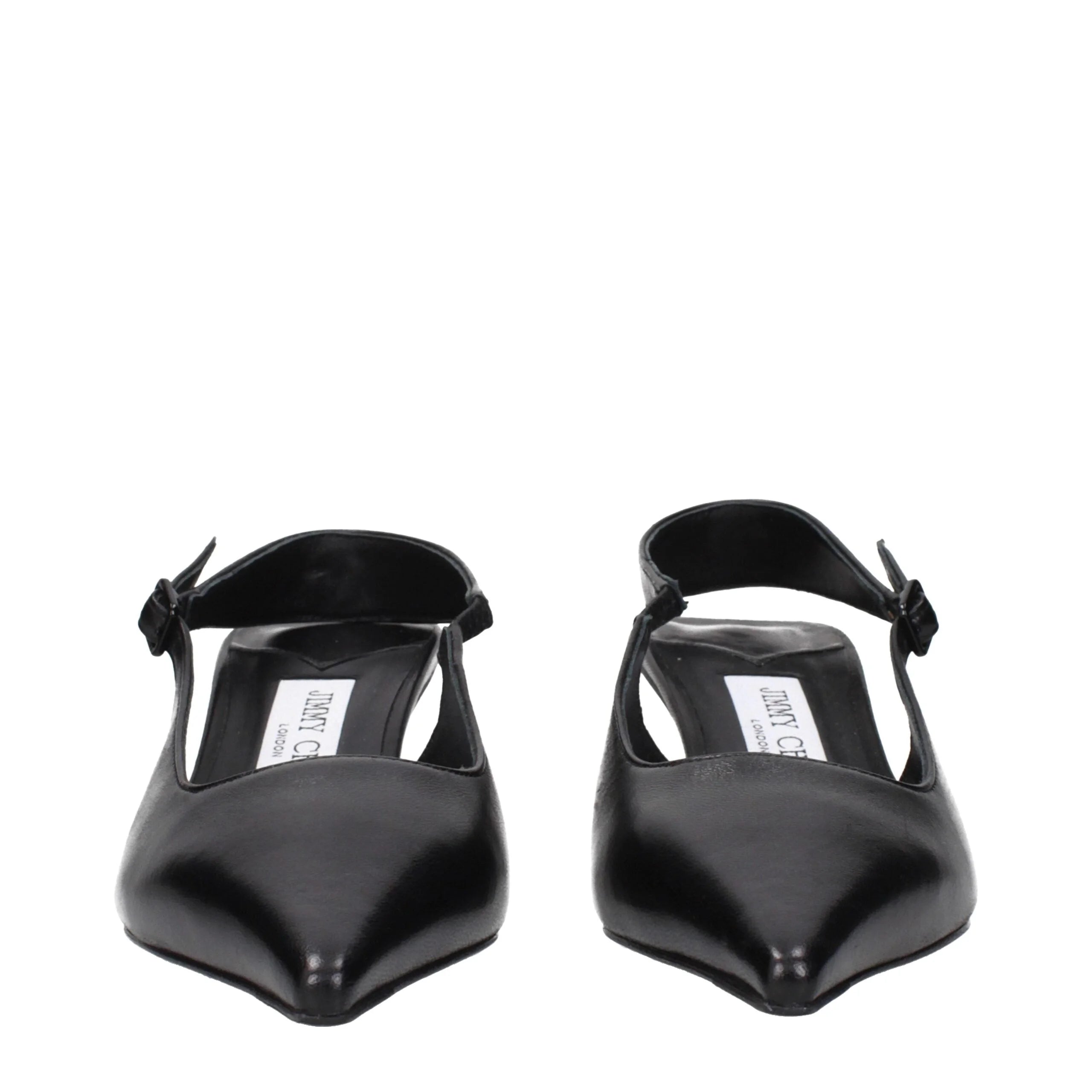 Jimmy Choo Black Leather Flat Sandals