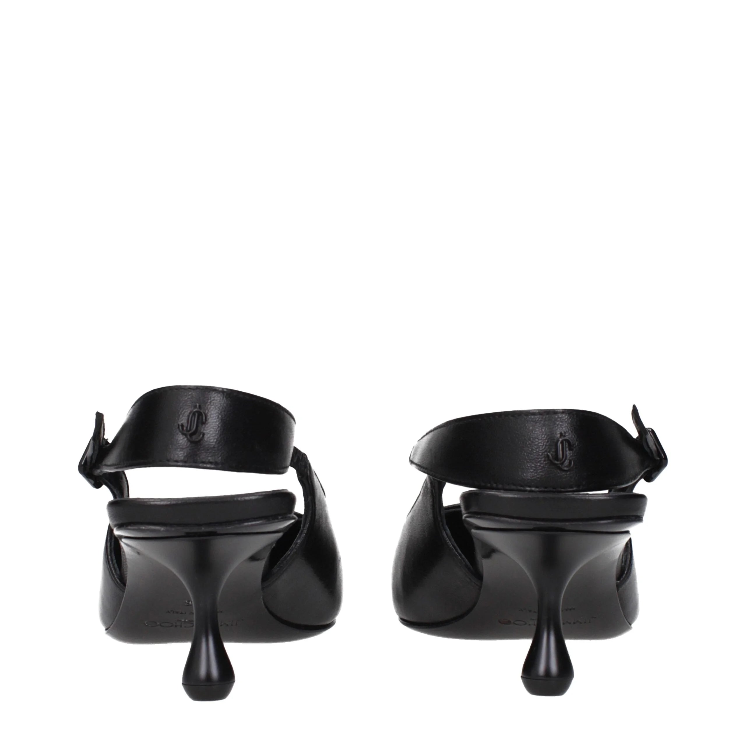 Jimmy Choo Black Leather Flat Sandals