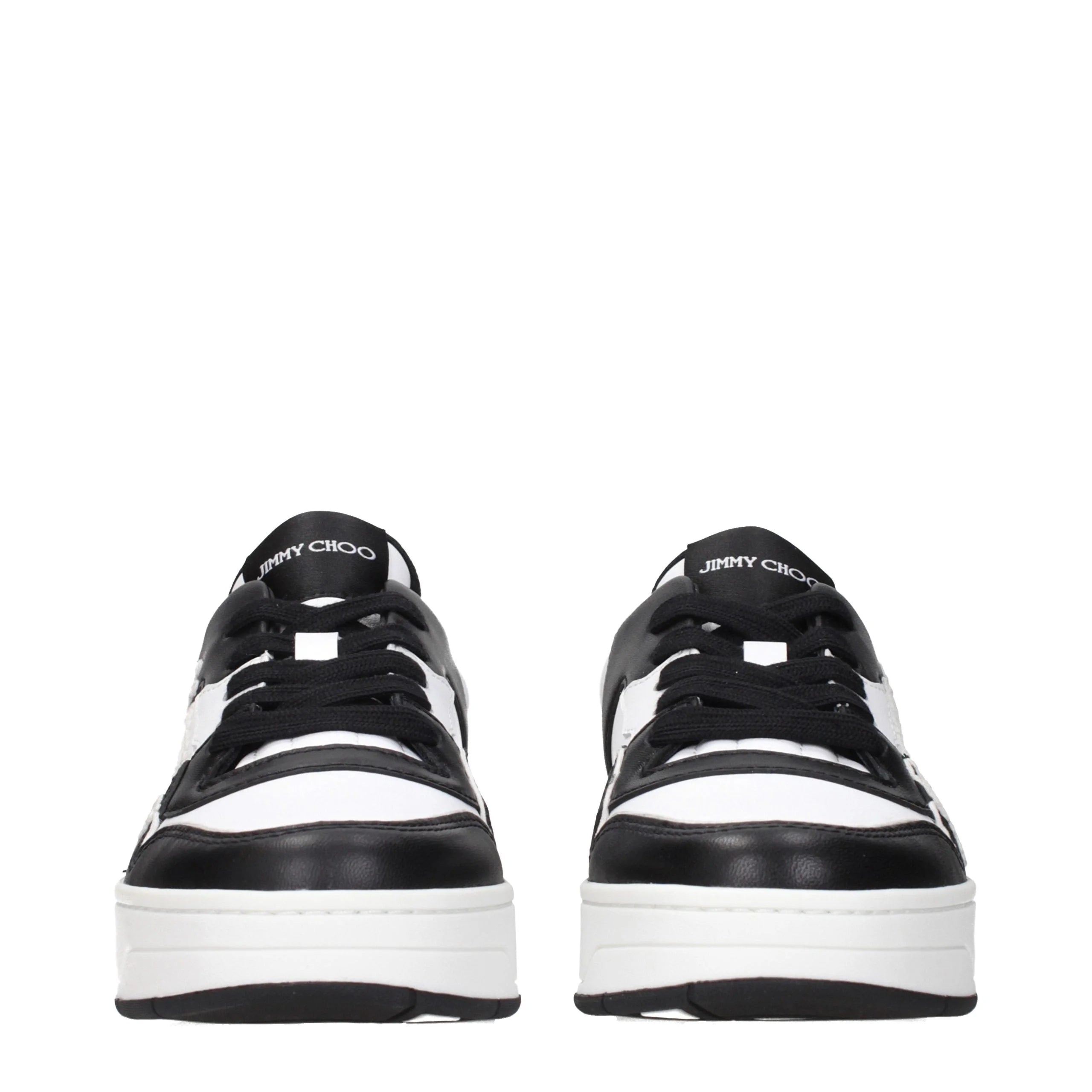 Jimmy Choo Black Leather Low Top Sneakers