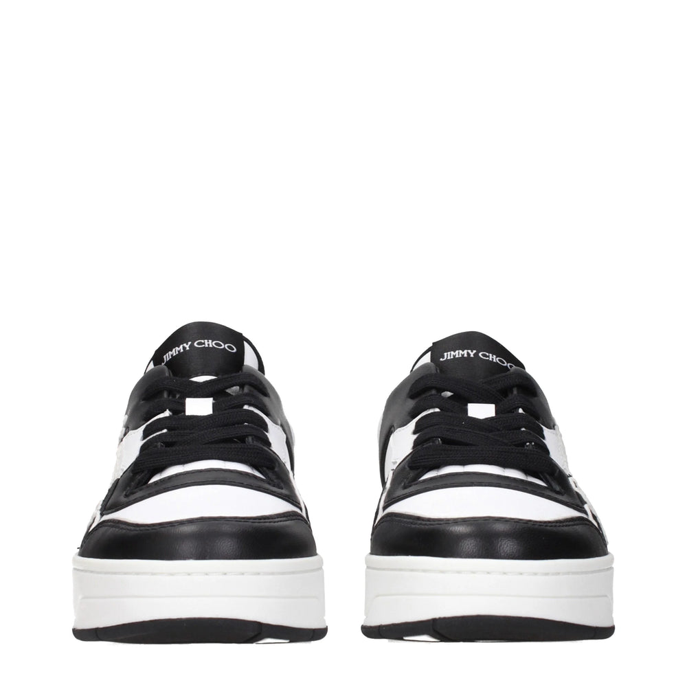 Jimmy Choo Black Leather Low Top Sneakers