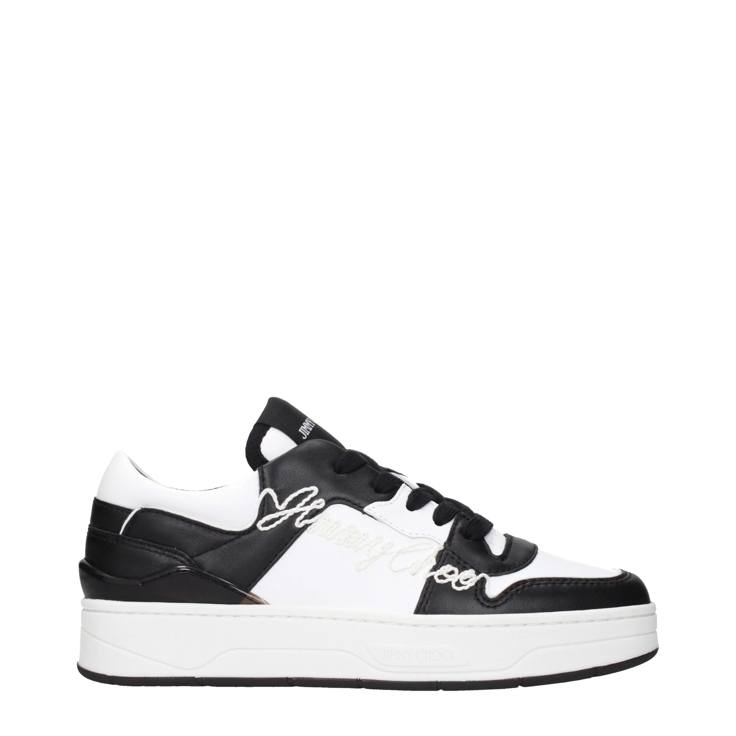Jimmy Choo Black Leather Low Top Sneakers