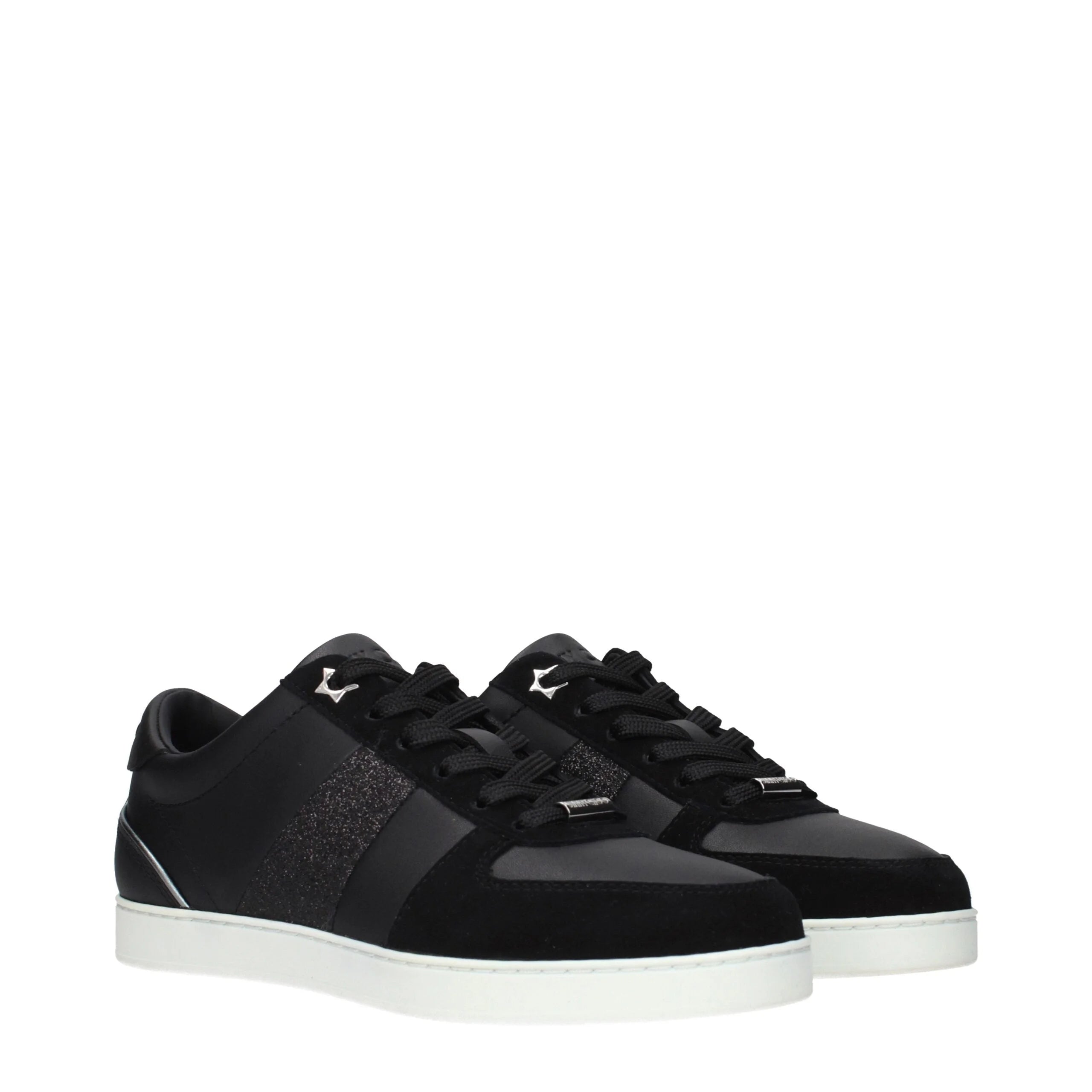 Jimmy Choo Black Leather Low Tops