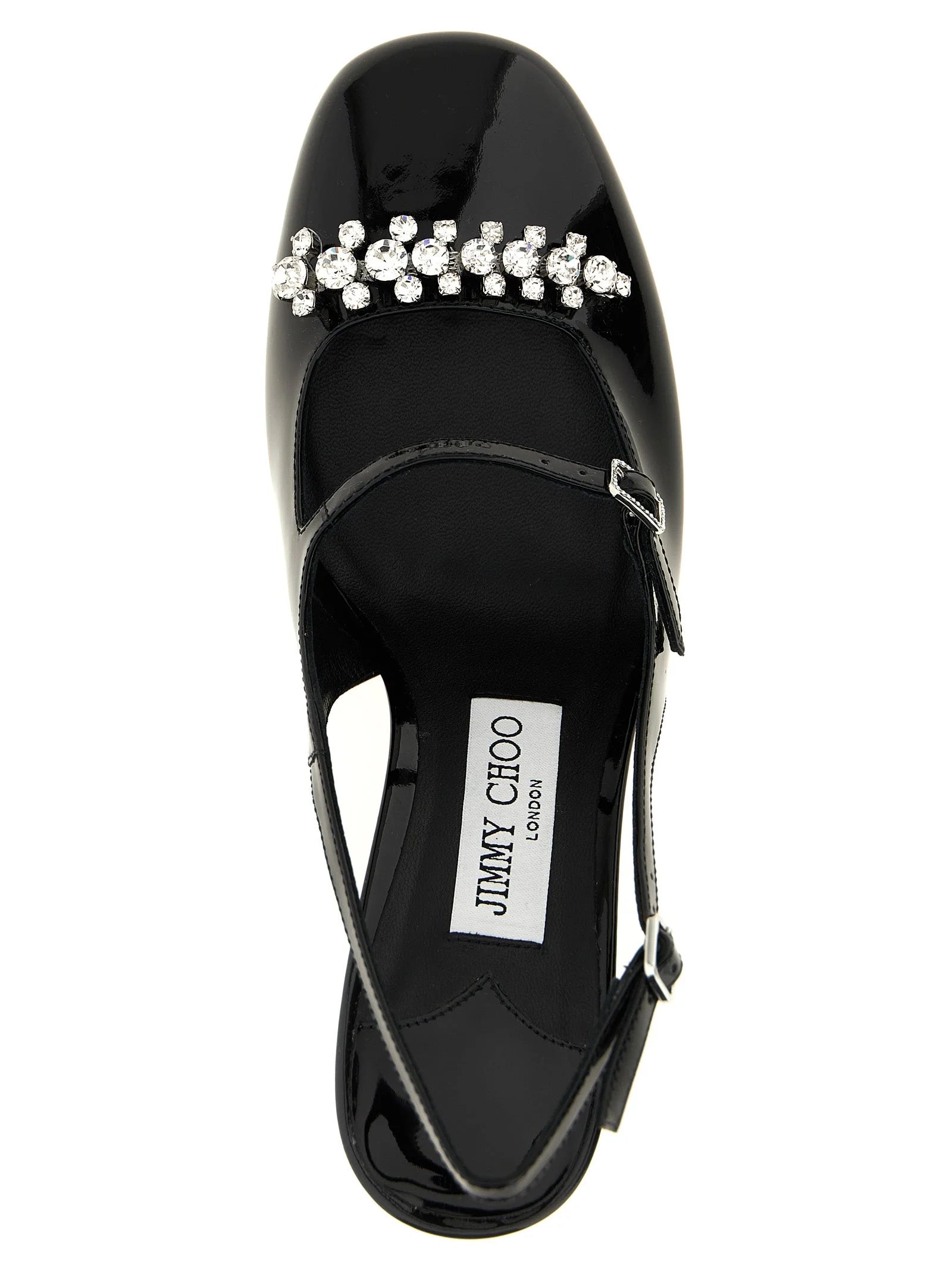 Jimmy Choo Black Leather Mid Heel Pumps