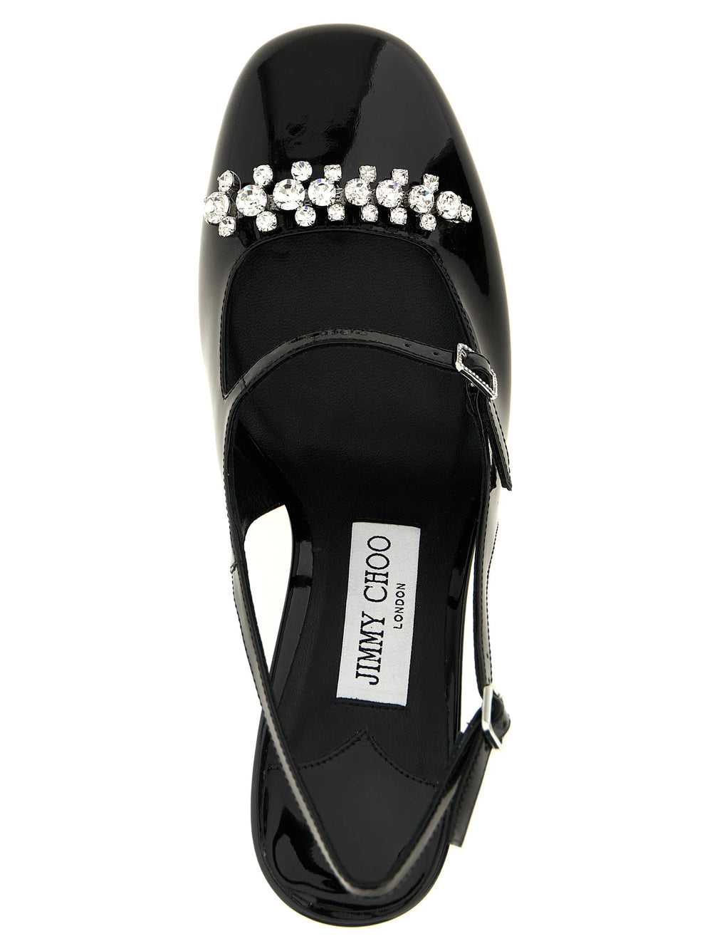 Jimmy Choo Black Leather Mid Heel Pumps