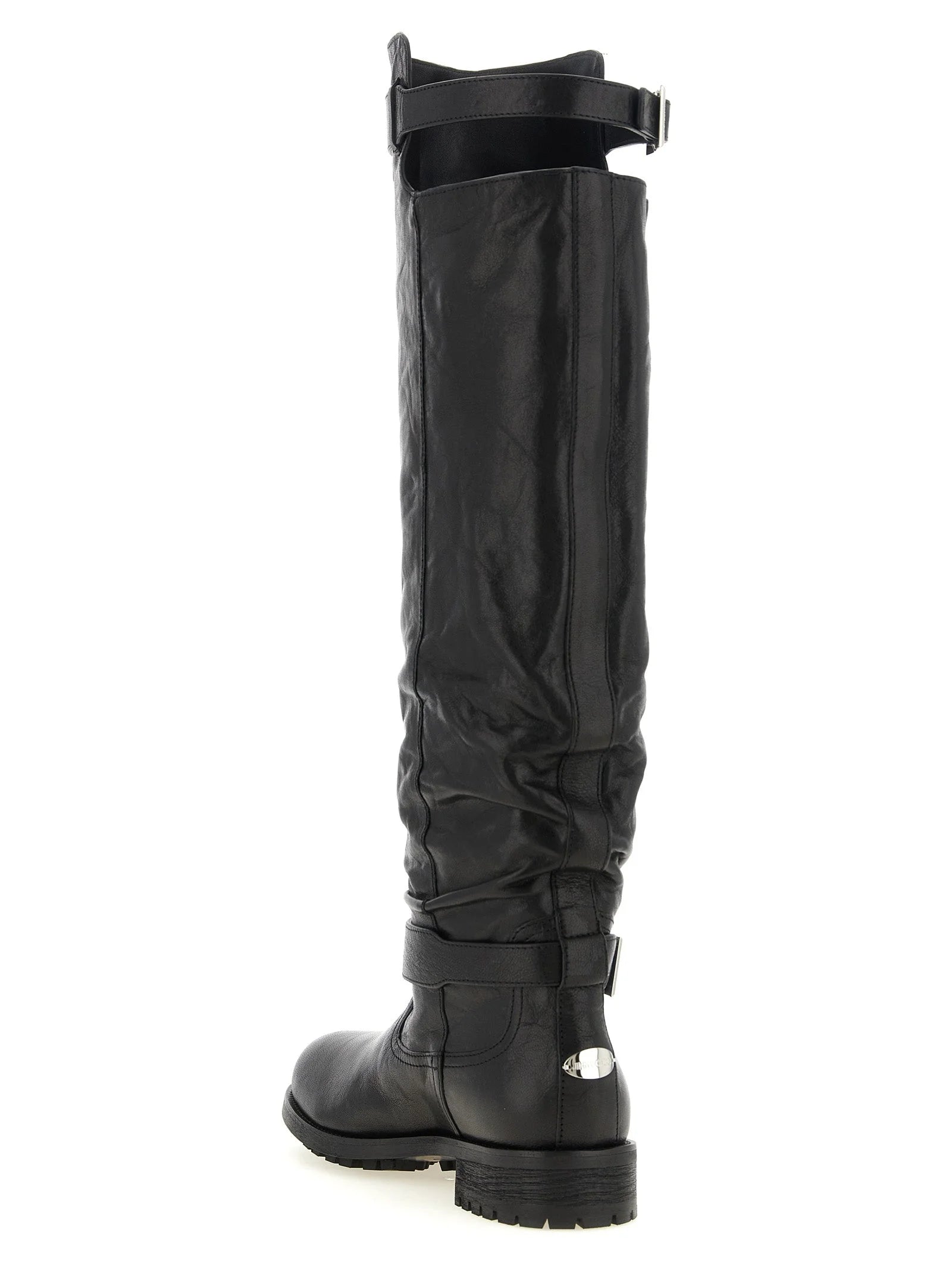 Jimmy Choo Black Leather Over The Knee