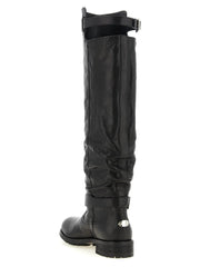 Jimmy Choo Black Leather Over The Knee