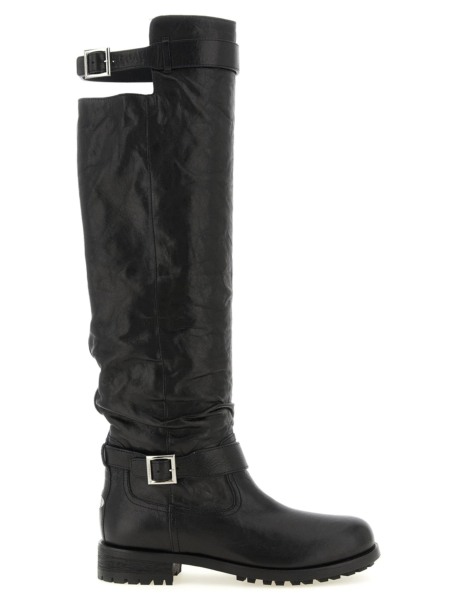 Jimmy Choo Black Leather Over The Knee