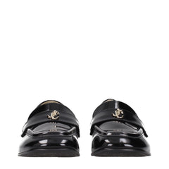 Jimmy Choo Black Leather Slip-On Loafers