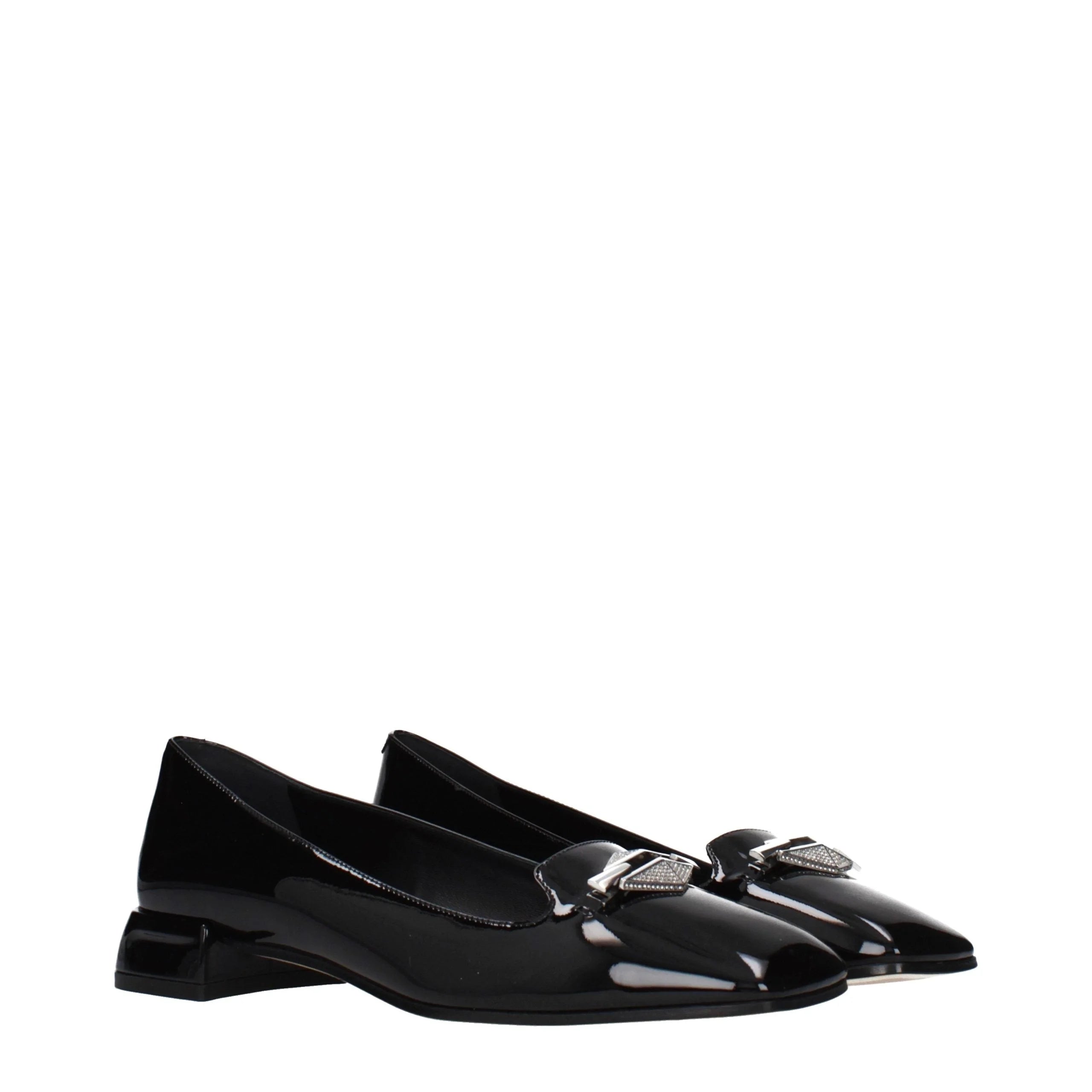 Jimmy Choo Black Leather Slip-On Loafers